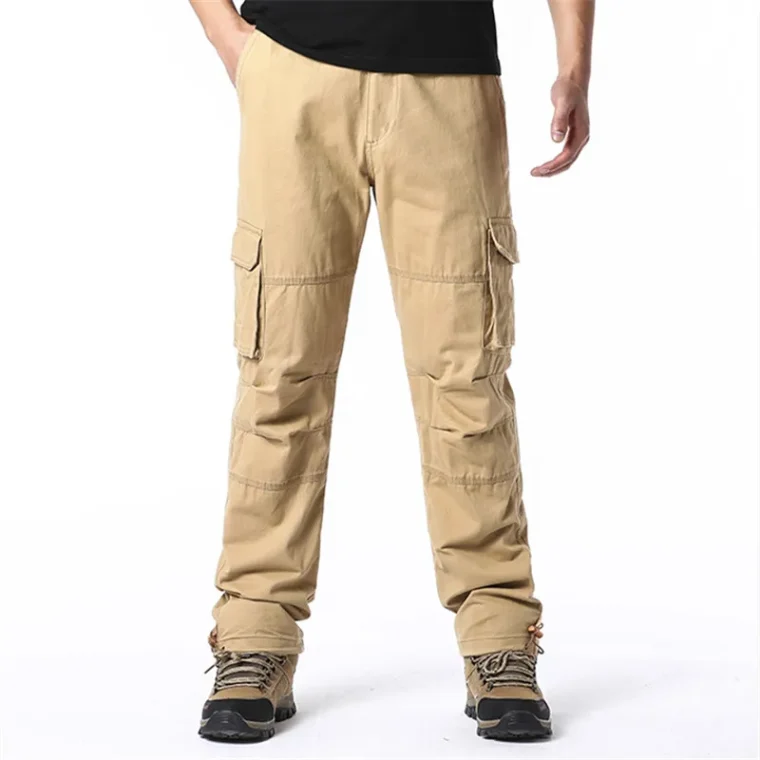 Elastic Waist Pure Cotton Casual Work Pants - Image 4