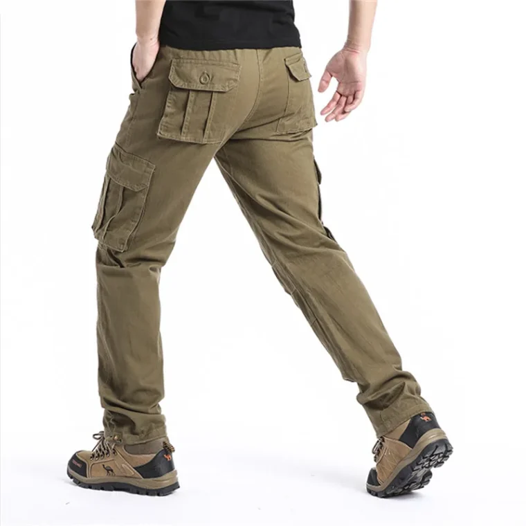 Elastic Waist Pure Cotton Casual Work Pants - Image 3