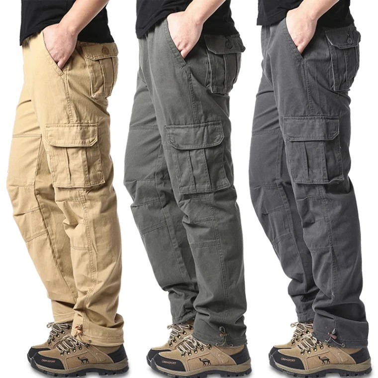 Elastic Waist Pure Cotton Casual Work Pants